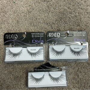 Ardell Diva metallic silver glitter lined lashes bundle set NWT cosplay theatre